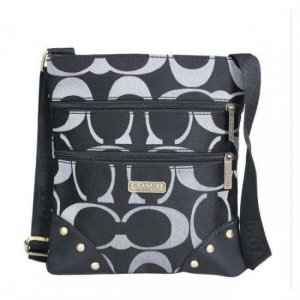 Coach Stud In Signature Small Black Crossbody Bags DQA