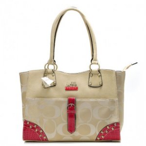 Coach Stud In Monogram Large Khaki Satchels BYE