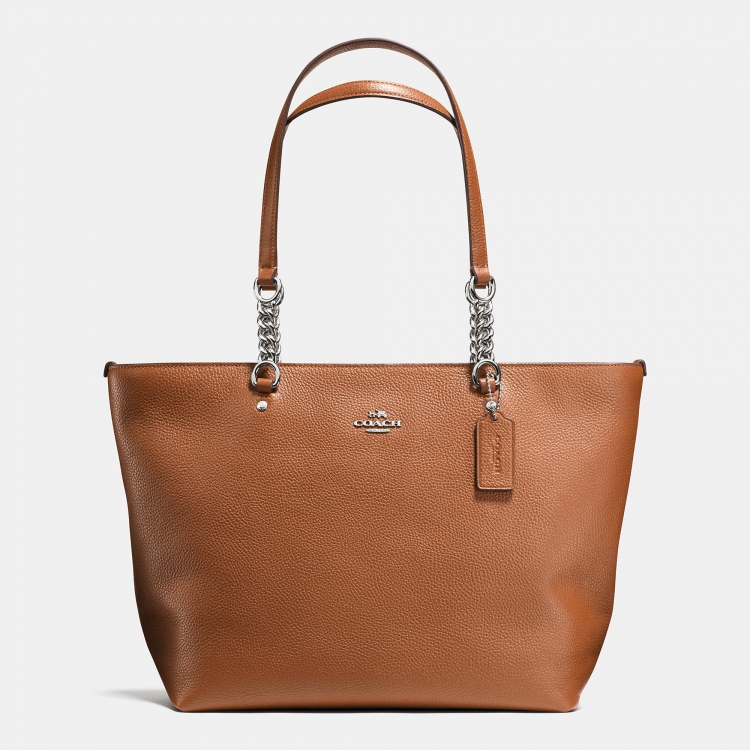 Lady Beloved Coach Sophia Tote In Pebble Leather - Click Image to Close