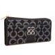 Coach Madison Accordion Zip In Signature Large Black Wallets AGQ