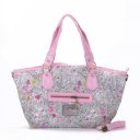 Coach Legacy In Signature Jacquard Medium Pink Grey Totes EWO