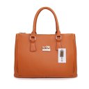 Coach In Saffiano Medium Camel Satchels AWB