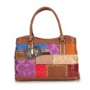 Coach Holiday Fashion Stud Medium Brown Multi Satchels EBK