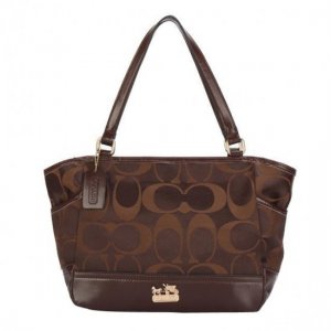 Coach Legacy Logo In Monogram Small Coffee Totes BPL