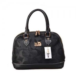 Coach Madison Signature Medium Black Satchels DOM