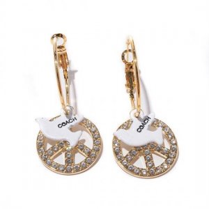 Coach Pigeon Logo Gold Earrings BID