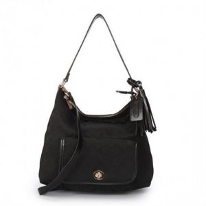 Coach Kristin In Signature Medium Black Shoulder Bags APL