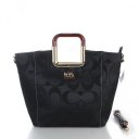 Coach Logo Medium Black Totes FCZ