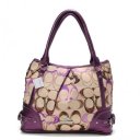 Coach Poppy In Signature Medium Purple Totes AEG