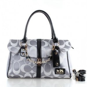 Coach Ring Chain Large Grey Satchels FBZ