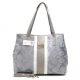 Coach Hamptons Weekend Signature Stripe Medium Grey Totes AEV