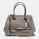 New Leather Coach Swagger Frame Satchel In Calf Leather