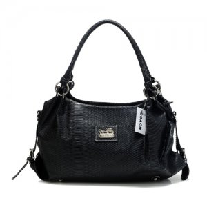 Coach In Embossed Medium Black Satchels DFN