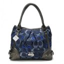 Coach Poppy In Signature Medium Navy Totes AEH