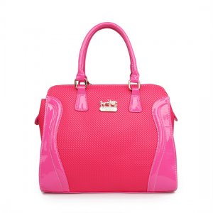 Coach Logo Medium Fuchsia Totes AWE