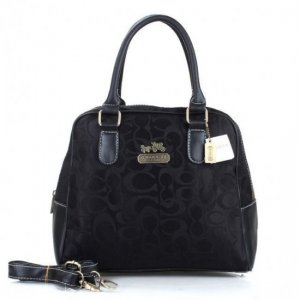 Coach Georgie In Signature Medium Black Satchels ETW