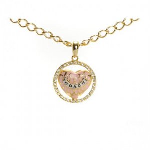 Coach Logo Heart Gold Necklaces CYM