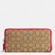 Luxury Elegant Coach Accordion Zip Wallet In Signature Canvas