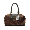 Coach Logo In Monogram Medium Coffee Satchels DOC