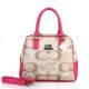 Coach Georgie In Signature Medium Pink Khaki Satchels ETY