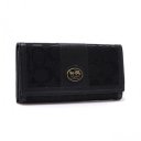 Coach Legacy Slim Envelope in Signature Large Black Wallets BLN