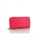 Coach Double Zip In Saffiano Small Pink Wallets FFN