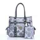 Coach Stud In Signature Medium Grey Totes DZF