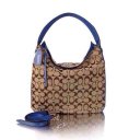 European Style Coach Turnlock Tote In Signature Jacquard