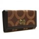 Coach Legacy Legacy Logo Signature Large Coffee Wallets BRU