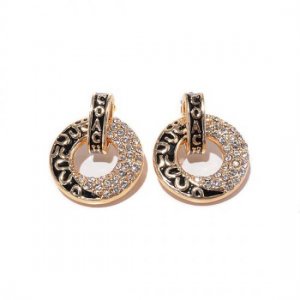 Coach Logo Circle Gold Earrings BZG