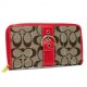 Coach Buckle In Signature Large Red Wallets AXG