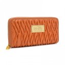 Coach Accordion Zip In Gathered Twist Large Orange Wallets FCW