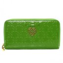 Coach Waverly Hearts Accordion Zip Large Green Wallets DVJ