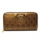 Coach Waverly Hearts Accordion Zip Large Gold Wallets DVF