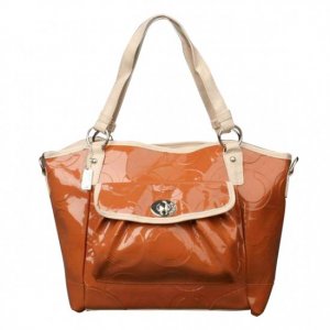 Coach Bleecker Riley Carryall Small Orange Satchels ECJ