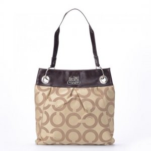 Coach Legacy Classic Signature Medium Khaki Totes EXC