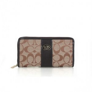 Coach Zippy Logo Signature Small Apricot Wallets FET