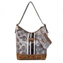 Coach In Signature Medium Grey Shoulder Bags AYJ