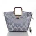 Coach Logo Medium Grey Totes FDA