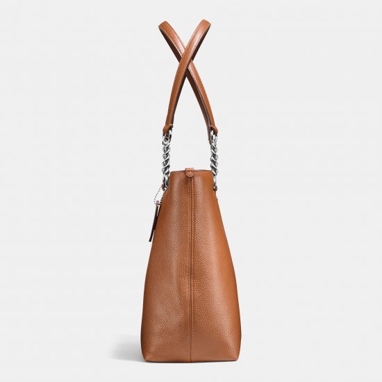 Lady Beloved Coach Sophia Tote In Pebble Leather