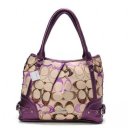 Coach Legacy Logo In Signature Medium Purple Hobo BPO