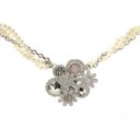 Coach Flower Pearl Silver Necklaces CZH