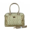 Coach Legacy Haley In Stud Signature Medium Khaki Satchels BDL