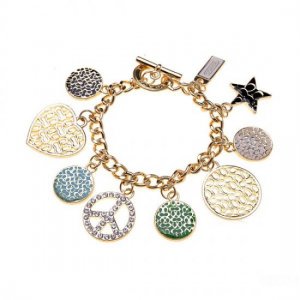 Coach Shine Logo Gold Bracelets CWL