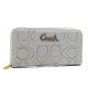 Coach Perforated Logo Large Grey Wallets AXT