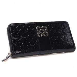 Coach Logo Monogram Large Black Wallets CHQ