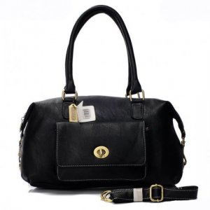 Coach Madeline East West Medium Black Satchels AQZ