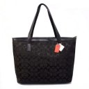 Coach Logo Monogram Medium Black Totes BJS