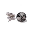 Coach Heart Logo Silver Earrings BIF