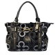 Coach Poppy C Signature Large Black Satchels EKG